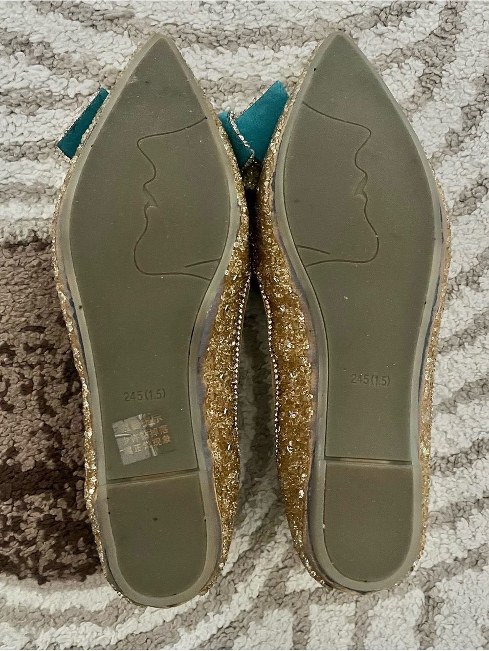 Embellished Bow Ballet Flats - Gold edition - Picture 7 of 7